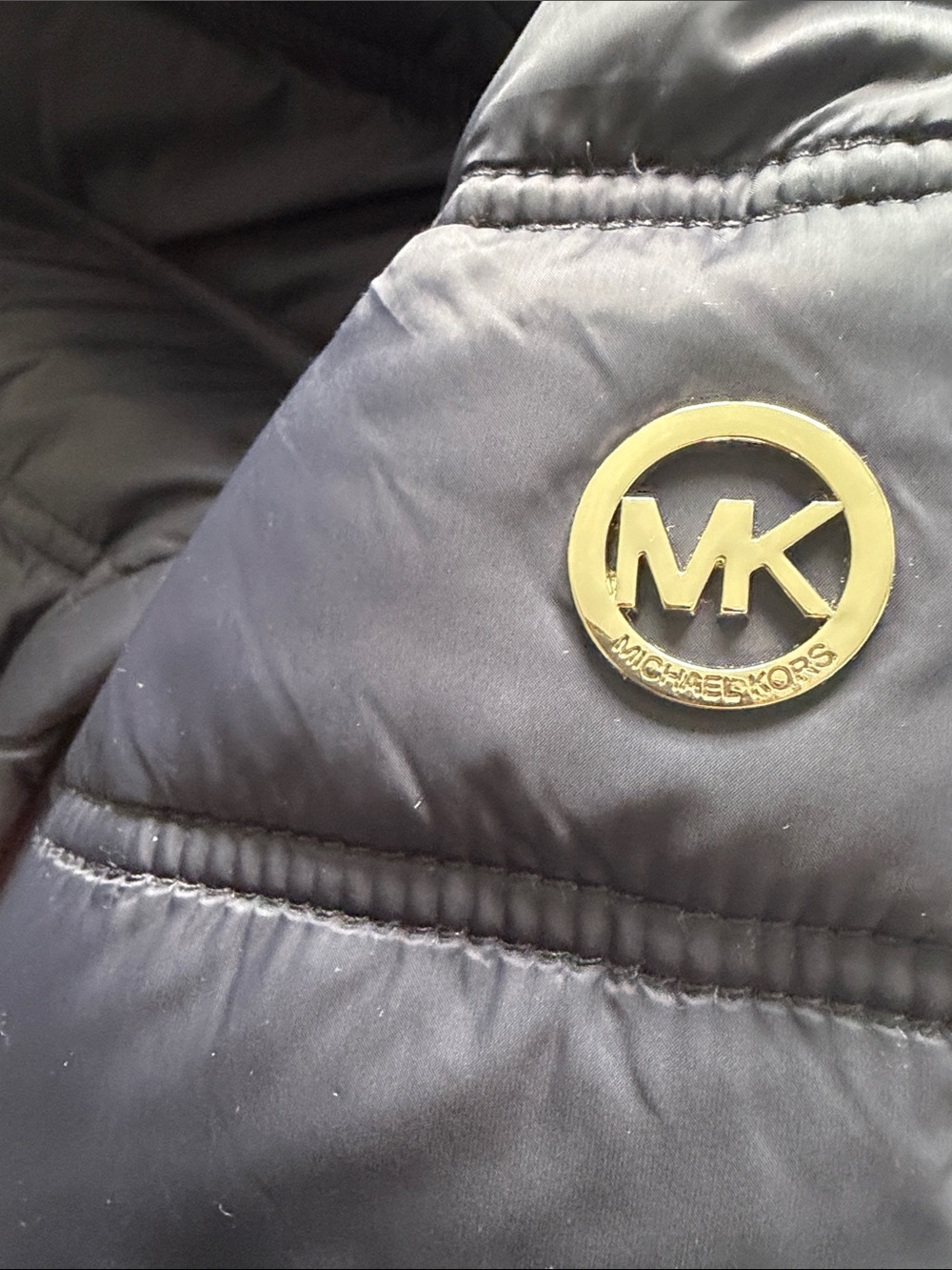 Michael Kors Quilted Packable Navy Hooded Puffer Coat - Picture 9 of 10